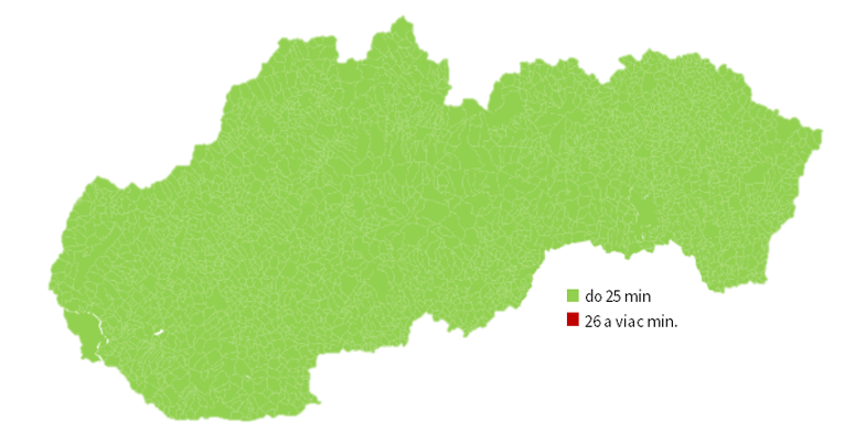Mapa miestnej dostupnosti poskytovateľov všeobecnej ambulantnej starostlivosti pre dospelých