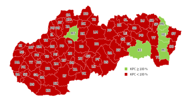 Mapa potrebnej kapacity (KPC) poskytovateľov všeobecnej ambulantnej starostlivosti pre dospelých