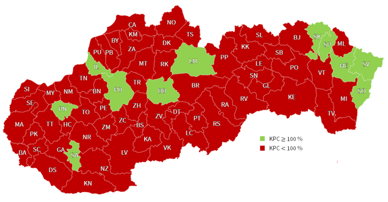 Mapa potrebnej kapacity (KPC) poskytovateľov všeobecnej ambulantnej starostlivosti pre deti a dorast