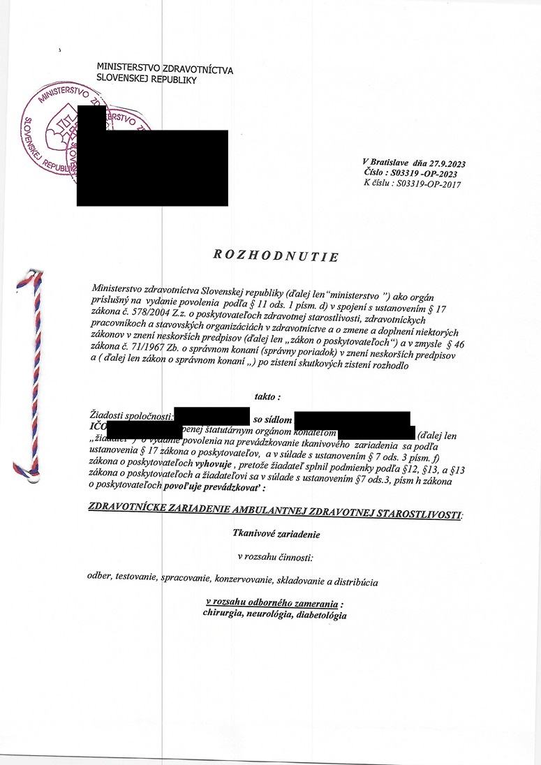 Strana 1 falšovaného Rozhodnutia